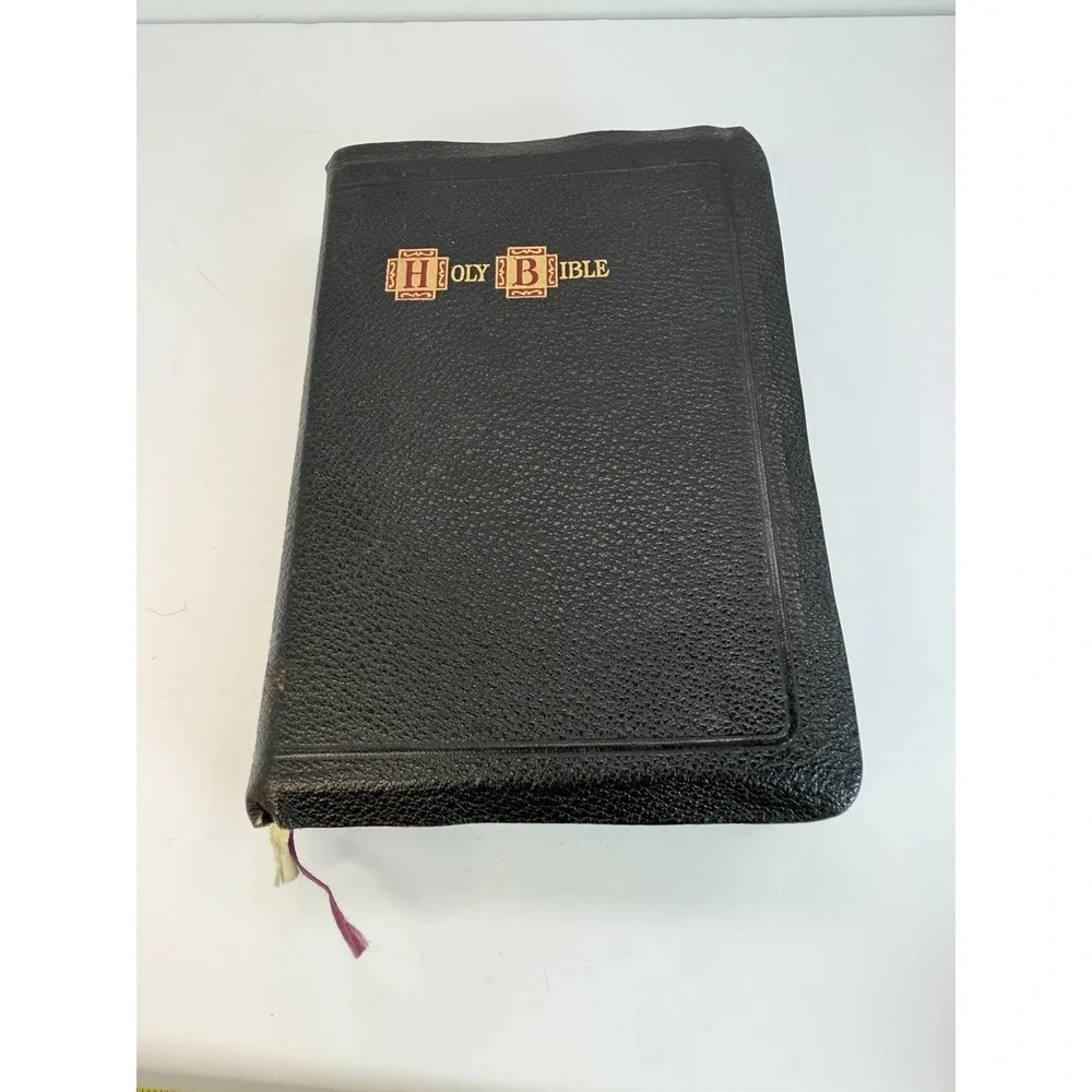 Vintage KJV Holy Bible Red Letter Master-Art Edition World Leather Indexed
